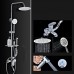 Round Shower Set Thermostatic Copper Mixing Valve Hot And Cold Tap 4 Stalls Hand Shower - B078383WCQ